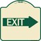 Signmission Exit With Right Arrow Heavy-Gauge Aluminum Architectural Sign, 18" H, 18" L, TG-1818-24606 A-DES-TG-1818-24606 - alternate 1